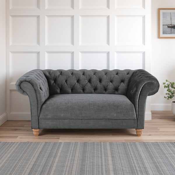 Steel Fabric Sofas - 2 Seater Sofa - Montgomery Range - Oak Furnitureland