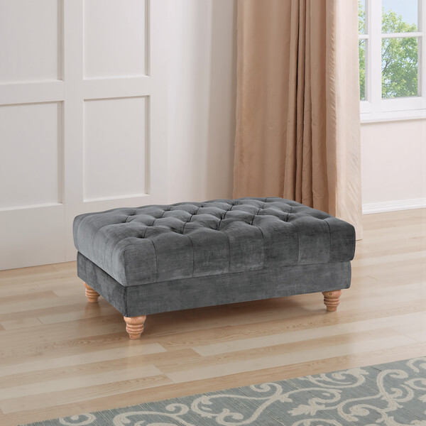 Steel Fabric Sofas - Footstool - Montgomery Range - Oak Furnitureland