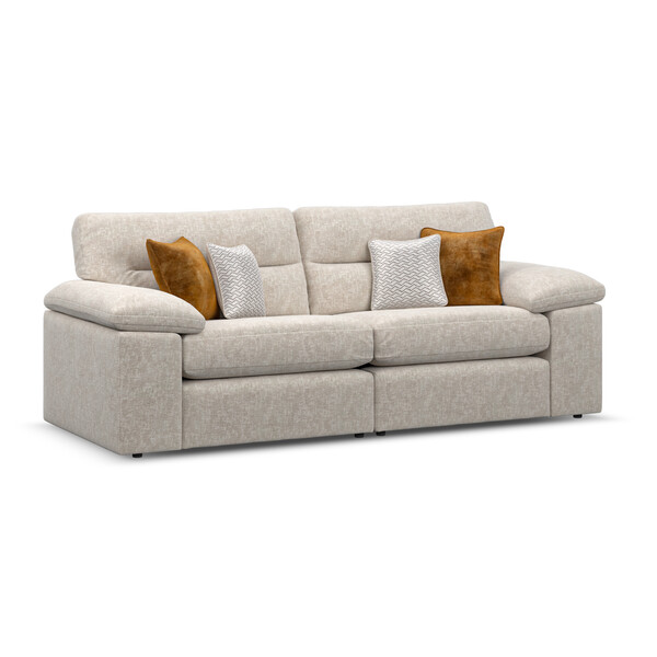 Cupid Beige Fabric Sofas - 3 Seater Sofa - Morgan Sectional Sofas Range - Oak Furnitureland