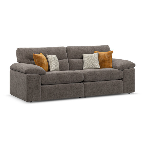 Cupid Brown Fabric Sofas - 3 Seater Sofa - Morgan Sectional Sofas Range - Oak Furnitureland