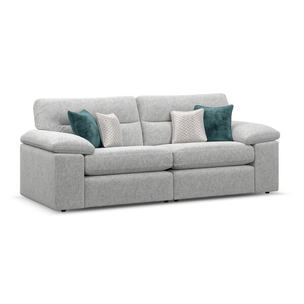 Cupid Silver Fabric Sofas - 3 Seater Sofa - Morgan Sectional Sofas Range - Oak Furnitureland
