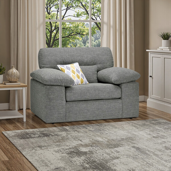 Steel Fabric Sofas - Armchair - Morgan Sectional Sofas Range - Oak Furnitureland