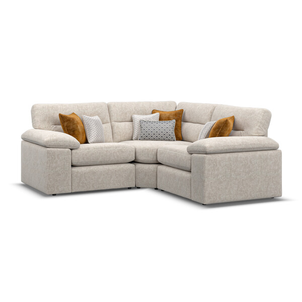 Cupid Beige Fabric Sofas - Modular 3 Seat Corner Sofa - Morgan Sectional Sofas Range - Oak Furnitureland