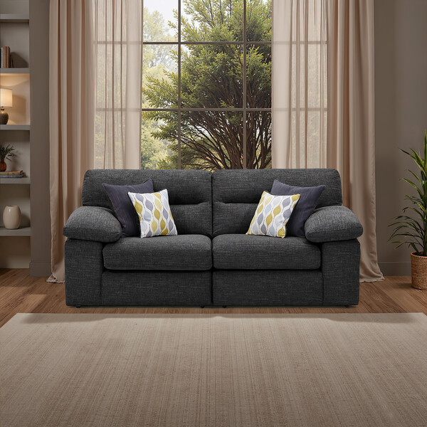 Santos Black Fabric Sofas - Modular 2 Seat Sofa - Morgan Sectional Sofas Range - Oak Furnitureland