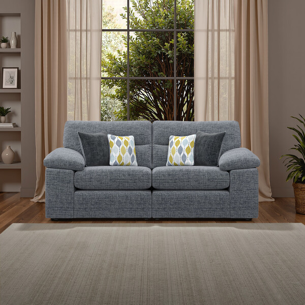 Santos Grey Fabric Sofas - Modular 2 Seat Sofa - Morgan Sectional Sofas Range - Oak Furnitureland