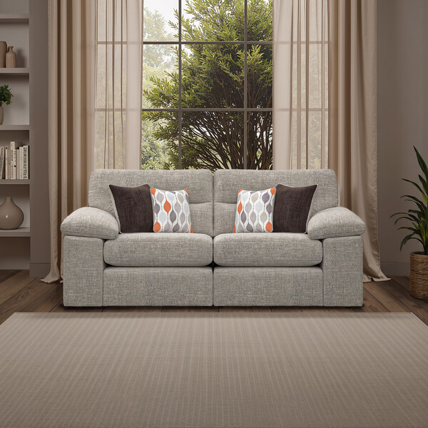 Santos Mink Fabric Sofas - Modular 2 Seat Sofa - Morgan Sectional Sofas Range - Oak Furnitureland