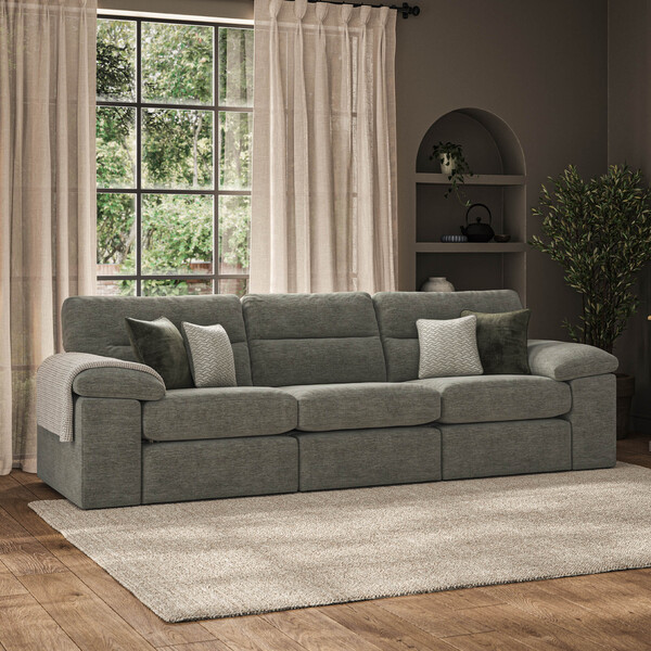 Cupid Olive Green Fabric Sofas - Modular 3 Seat Sofa - Morgan Sectional Sofas Range - Oak Furnitureland