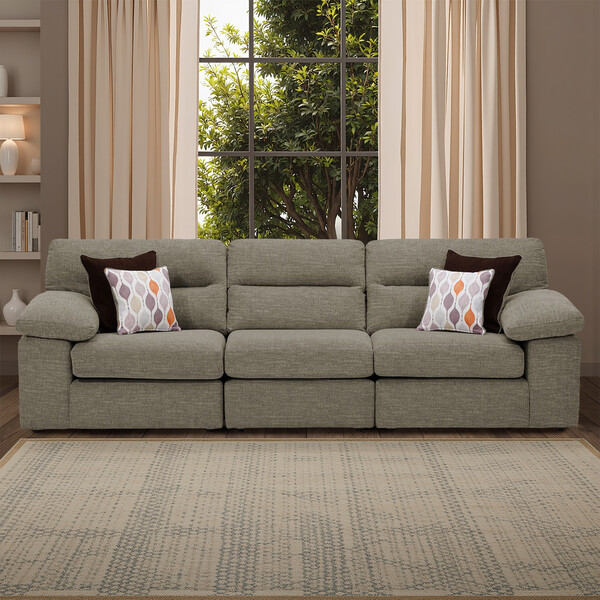 Santos Taupe Fabric Sofas - Modular 3 Seat Sofa - Morgan Sectional Sofas Range - Oak Furnitureland