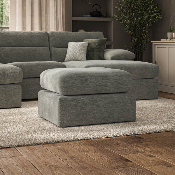 Cupid Olive Green Fabric Sofas - Small Fender Footstool - Morgan Sectional Sofas Range - Oak Furnitureland