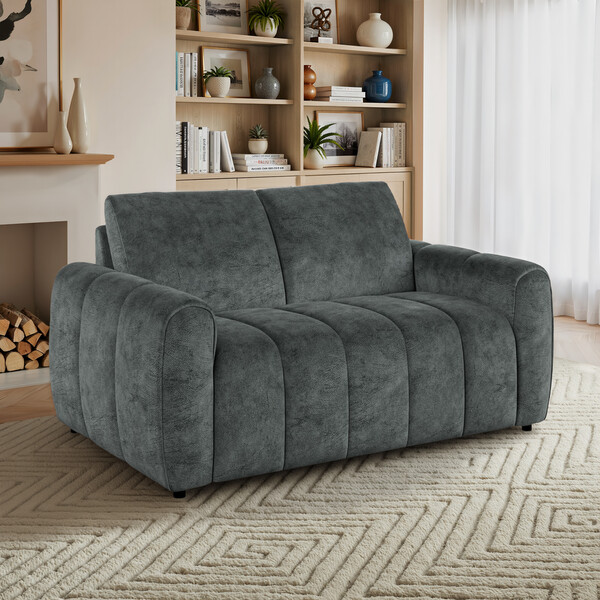 Dapple Grey Fabric Sofas - 2 Seater Sofa - Nap Sofas Range - Oak Furnitureland