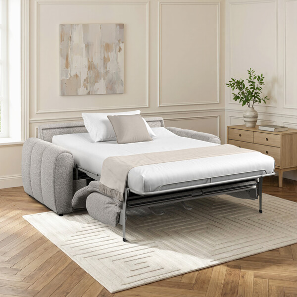 Coastal Linen Fabric Sofas - 3 Seater Sofa Bed - Nap Sofas Range - Oak Furnitureland