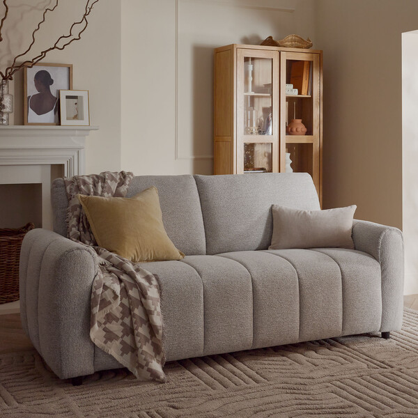 Coastal Linen Fabric Sofas - 3 Seater Sofa - Nap Sofas Range - Oak Furnitureland