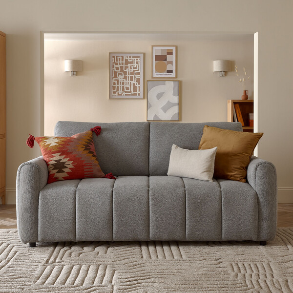Coastal Mist Fabric Sofas - 3 Seater Sofa - Nap Sofas Range - Oak Furnitureland