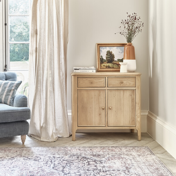 Light Natural Solid Oak Sideboards - Small Sideboard - Newton Range - Oak Furnitureland