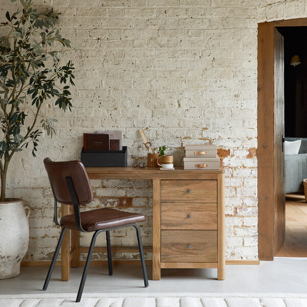 Solid Mango Wood Desks - Desk - Noah Range - Oak Furnitureland