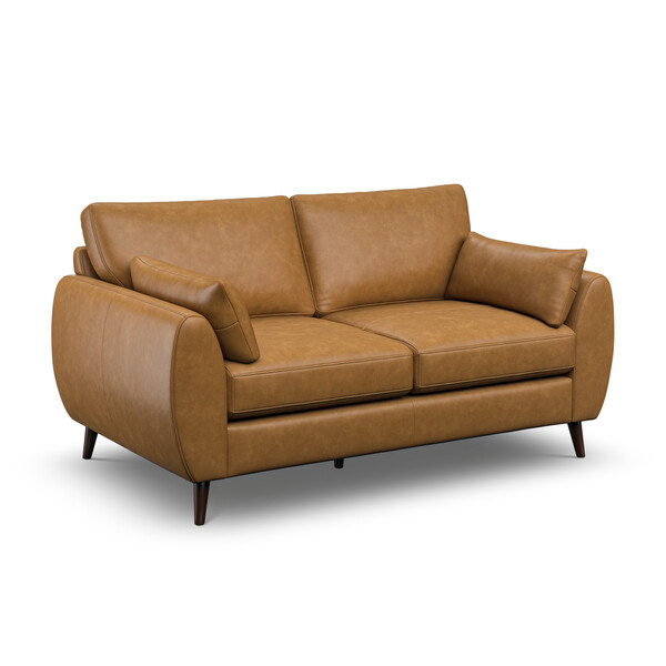 Brown Leather Sofas - 2 Seater Sofa - Nova Range - Oak Furnitureland