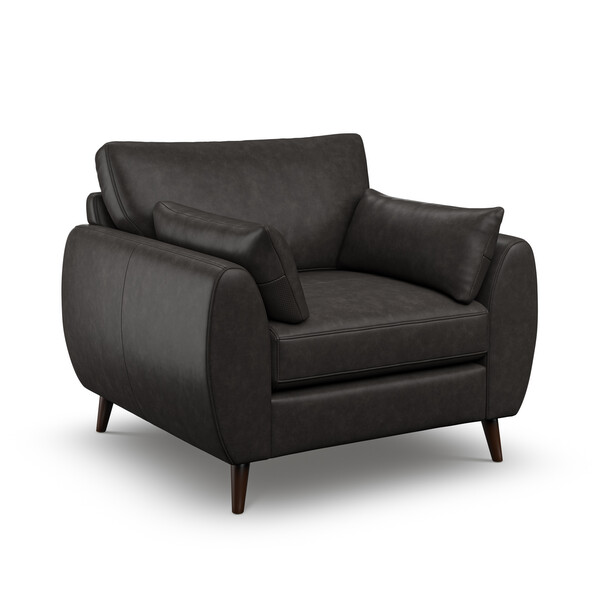 Ash Leather Sofas - Armchair - Nova Range - Oak Furnitureland