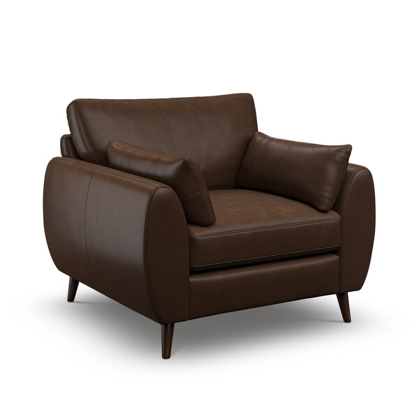 Dark Brown Leather Sofas - Armchair - Nova Range - Oak Furnitureland