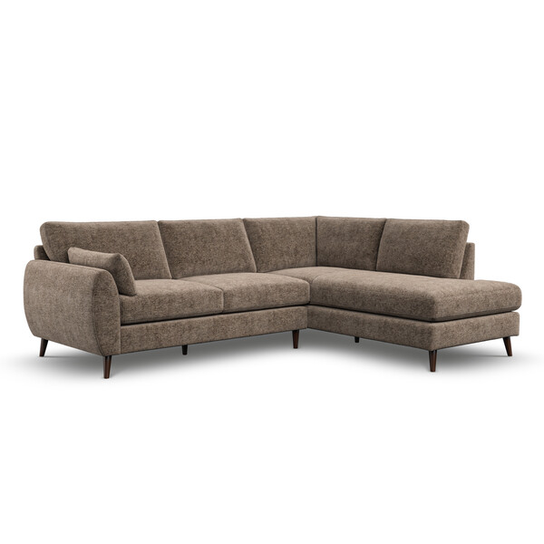 Smokestone Fabric Sofas - Left Hand Corner Chaise Sofa - Nova Range - Oak Furnitureland