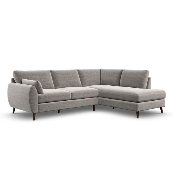 Grey Fabric Sofas - Left Hand Corner Chaise Sofa - Nova Range - Oak Furnitureland