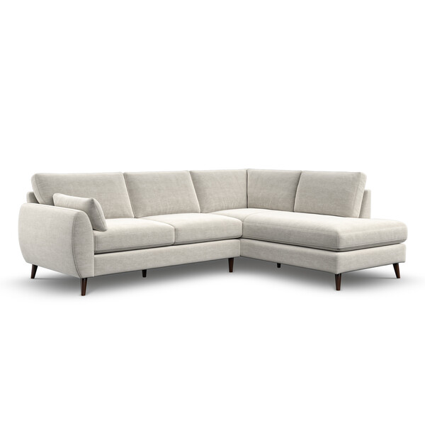 Light Grey Fabric Sofas - Left Hand Corner Chaise Sofa - Nova Range - Oak Furnitureland