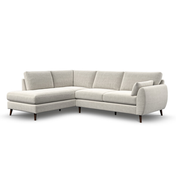 Light Grey Fabric Sofas - Right Hand Corner Chaise Sofa - Nova Range - Oak Furnitureland