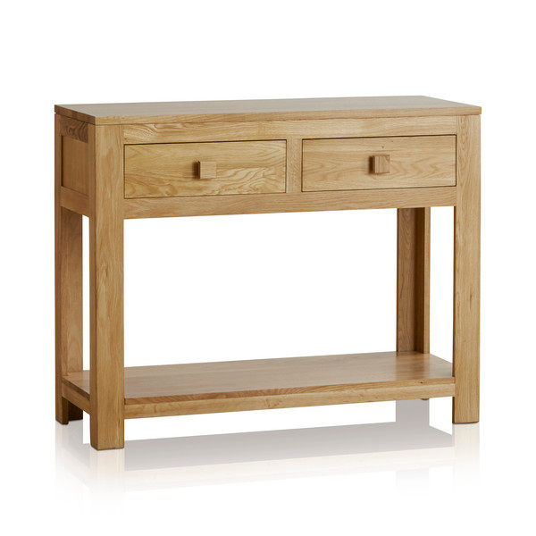 Oakdale Natural Solid Oak Console Table Oak Furnitureland