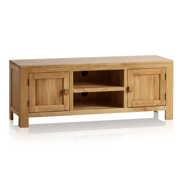 Oakdale Natural Solid Oak Large TV Cabinet Oak Furnitureland