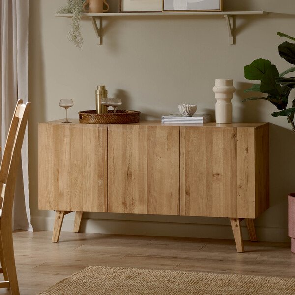 Natural Oak Sideboards - Large Sideboard - Oaklee Range - Oak Furnitureland
