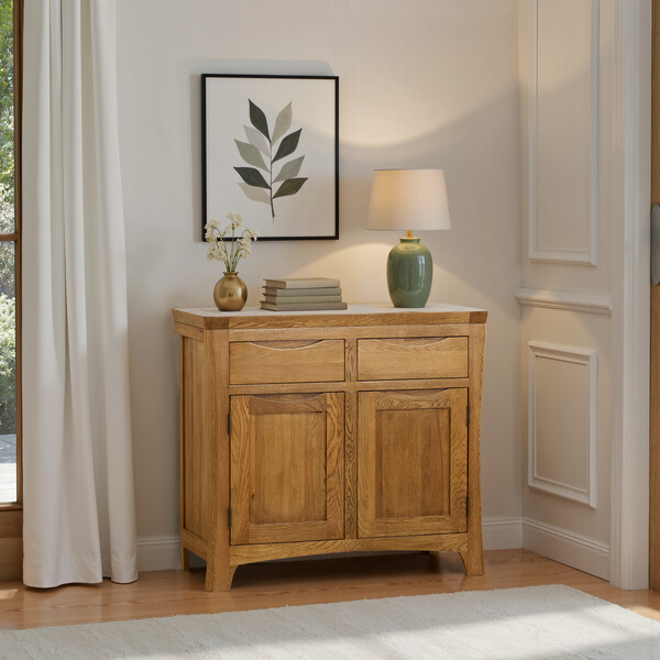 Handmade 100% Solid Rustic Oak Sideboards - Small Sideboard - Orrick Range - Oak Furnitureland