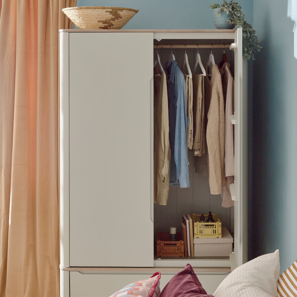 Smoked Oak & Painted Wardrobes - Double Wardrobe - Otto Range - Oak Furnitureland