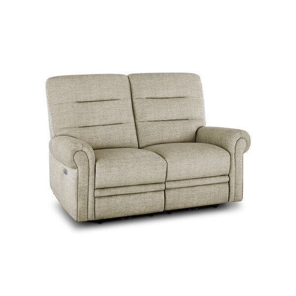 Plush Beige Fabric Sofas - 2 Seater Electric Recliner Sofa - Eastbourne Range - Oak Furnitureland