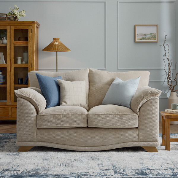 Aero Fawn Fabric Sofas - 2 Seater Sofa - Ravello Range - Oak Furnitureland