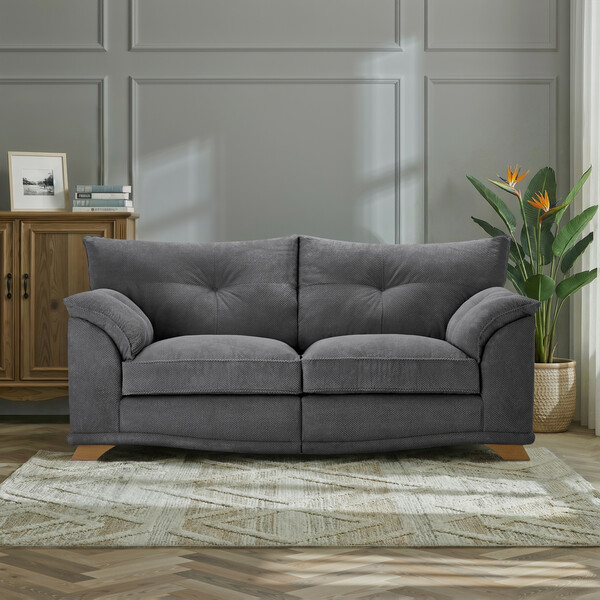 Aero Charcoal Fabric Sofas - 3 Seater Split Sofa - Ravello Range - Oak Furnitureland