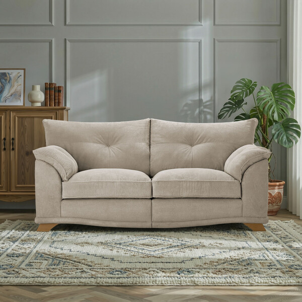 Aero Fawn Fabric Sofas - 3 Seater Split Sofa - Ravello Range - Oak Furnitureland