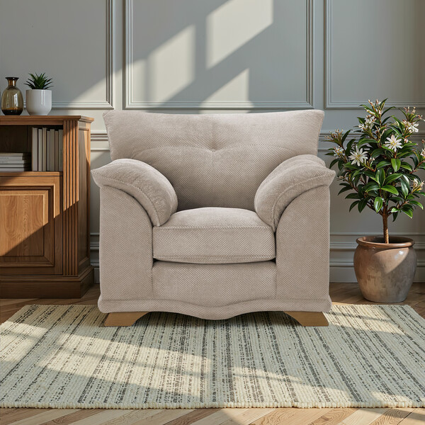 Aero Fawn Fabric Sofas - Armchair - Ravello Range - Oak Furnitureland