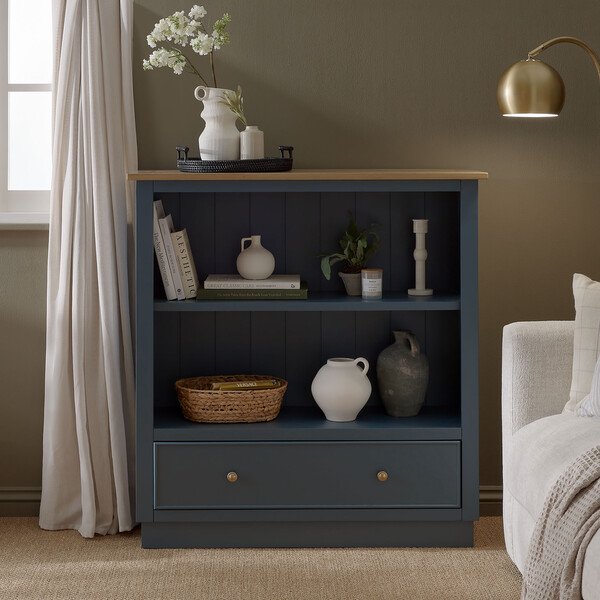 Solid Oak & Painted Bookcases - Small Bookcase - Richmond Range - Oak Furnitureland