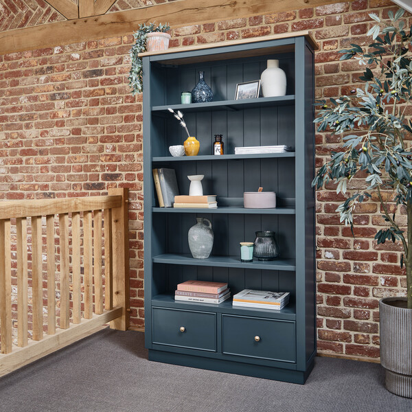 Solid Oak & Painted Bookcases - Tall Bookcase - Richmond Range - Oak Furnitureland