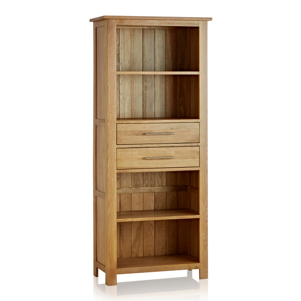 Rivermead Natural Solid Oak Tall Bookcase Oak Furnitureland