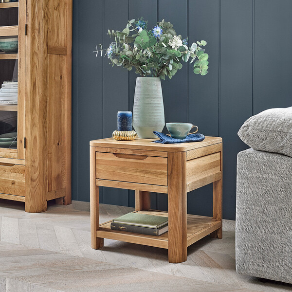 Handmade 100% Solid Natural Oak Side Tables - Side Table - Romsey Range - Oak Furnitureland