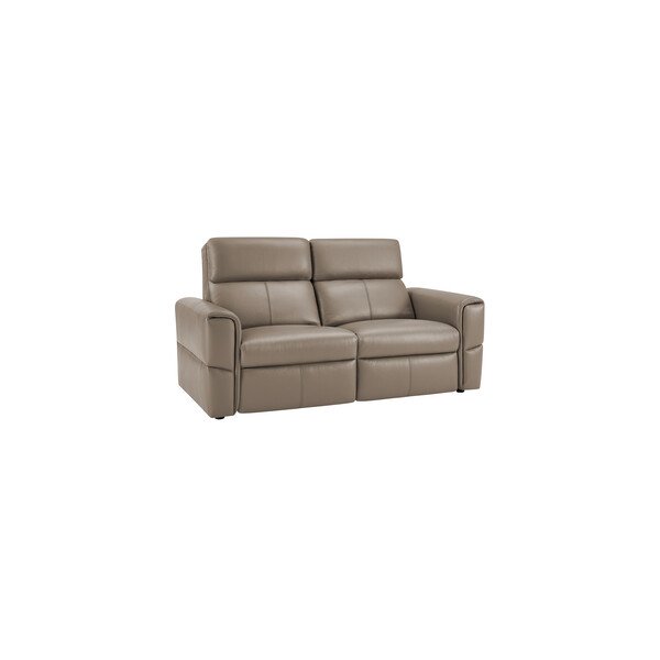Taupe Leather Sofas - Modular 2 Seat Static Sofa - Samson Range - Oak Furnitureland