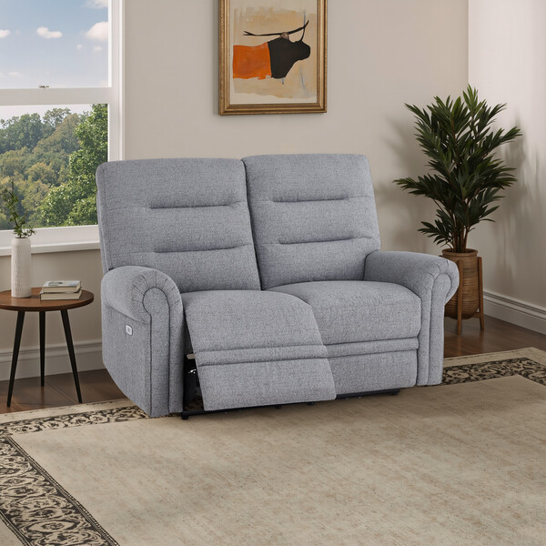 Santos Steel Fabric Sofas - 2 Seater Electric Recliner Sofa - Eastbourne Range - Oak Furnitureland