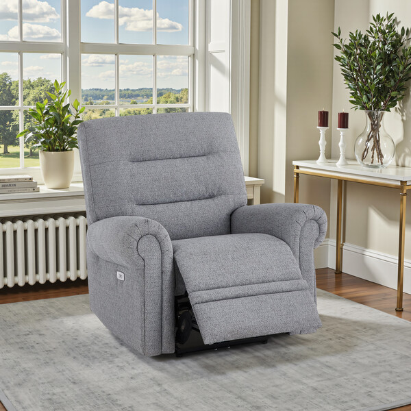 Santos Steel Fabric Sofas - Electric Recliner Armchair - Eastbourne Range - Oak Furnitureland