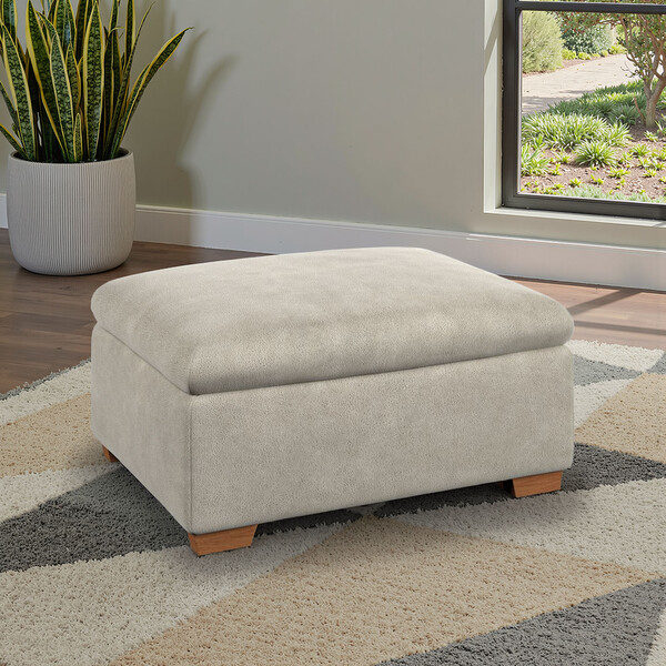Miller Taupe Fabric Sofas - Storage Footstool - Selby Range - Oak Furnitureland
