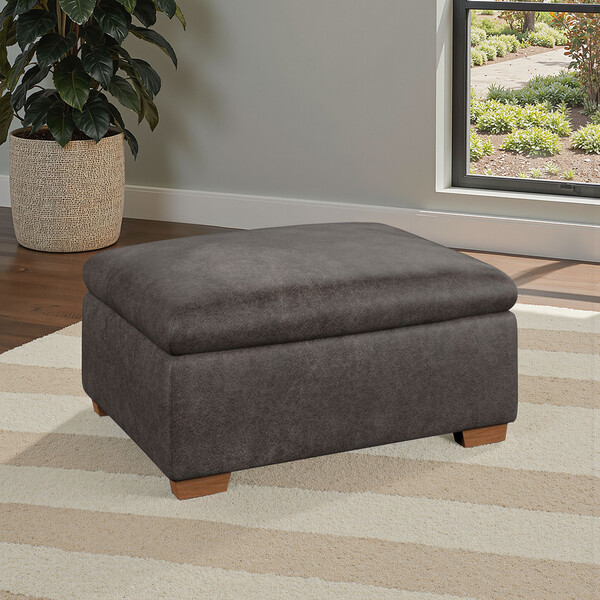 Pilgrim Pewter Fabric Sofas - Storage Footstool - Selby Range - Oak Furnitureland