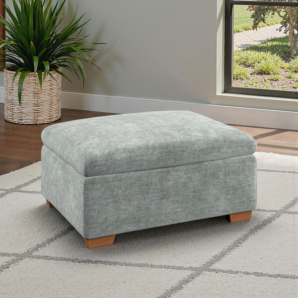 Plush Silver Fabric Sofas - Storage Footstool - Selby Range - Oak Furnitureland