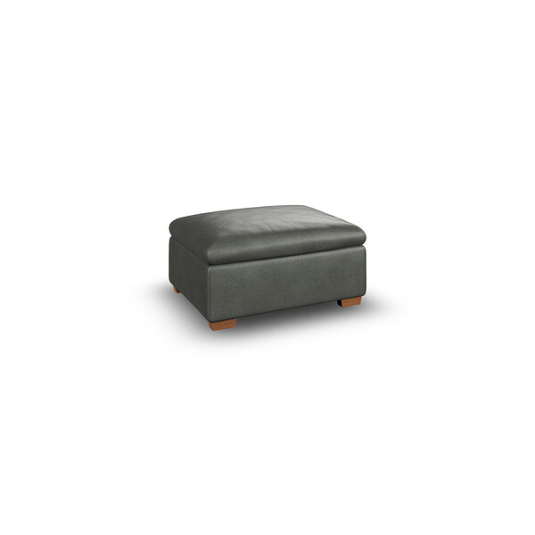 Virgo Lead Leather Sofas - Storage Footstool - Selby Range - Oak Furnitureland