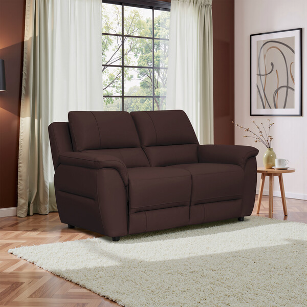 Chestnut Leather Sofas - 2 Seater Sofa - Theo Range - Oak Furnitureland