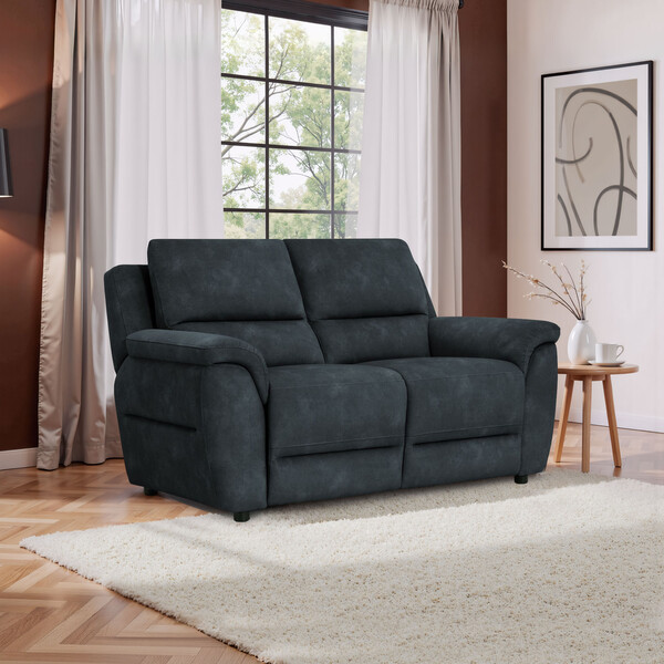 Dexter Shadow Fabric Sofas - 2 Seater Sofa - Theo Range - Oak Furnitureland