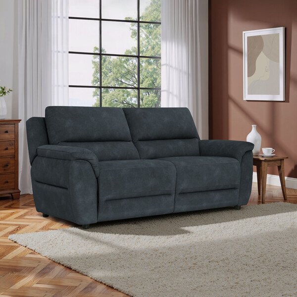 Dexter Shadow Fabric Sofas - 3 Seater Sofa - Theo Range - Oak Furnitureland